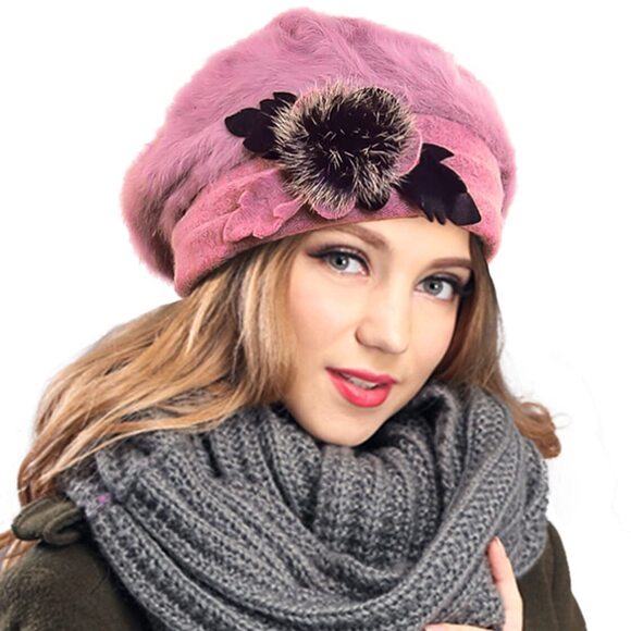 7684 Women\'s 100% Wool Bucket Hat Felt Cloche Beret Dress Winter Beanie